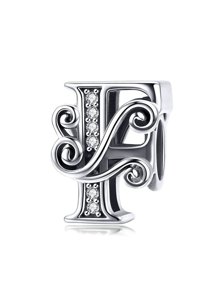 Monogram Letters 925 Sterling Silver Beads