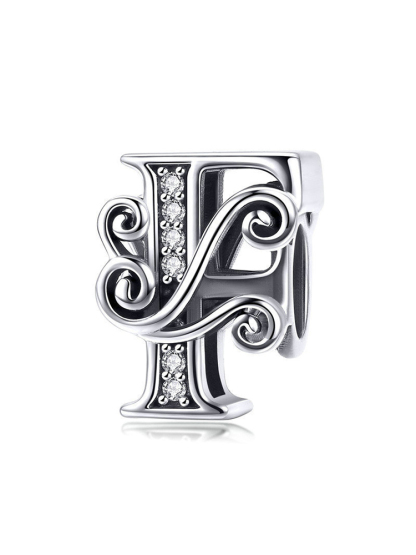 Monogram Letters 925 Sterling Silver Beads