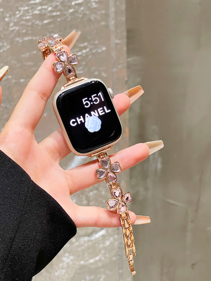 Beautiful Four Leaf Clover Stainless Steel Band