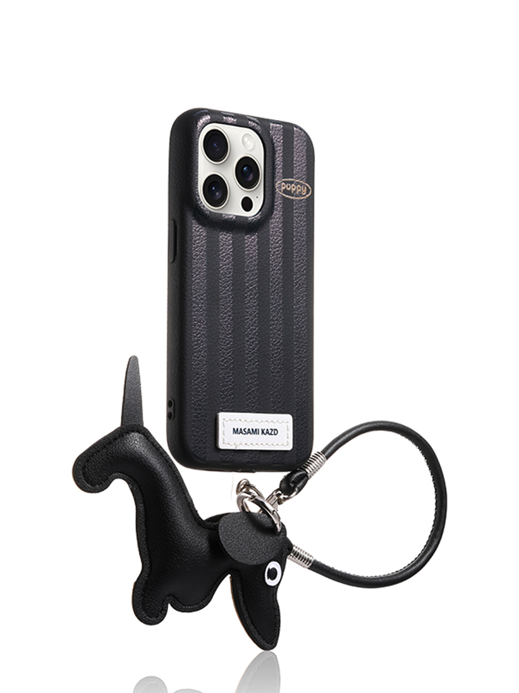 Vertical Stripes Dachshund Wrist Strap Case