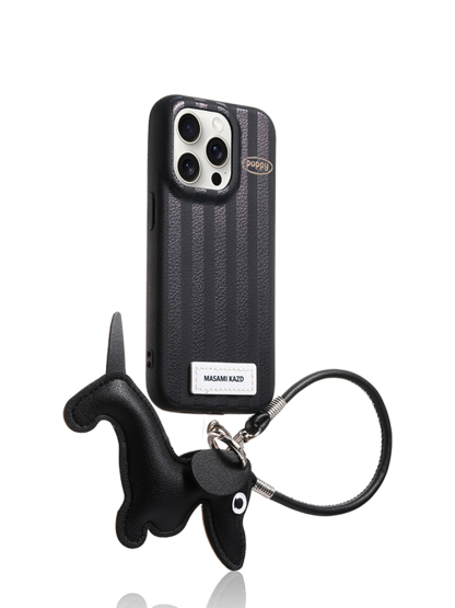 Vertical Stripes Dachshund Wrist Strap Case