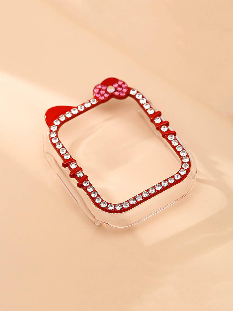 Diamond-encrusted Kitty PVC Protective Case