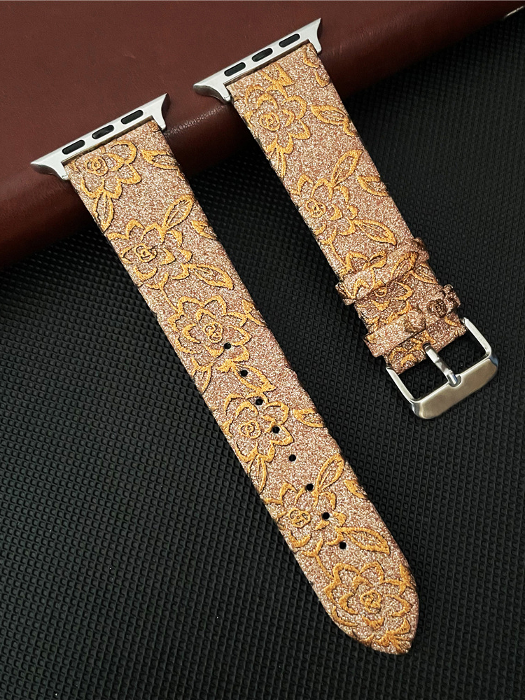 Flower Embroidery Leather Band