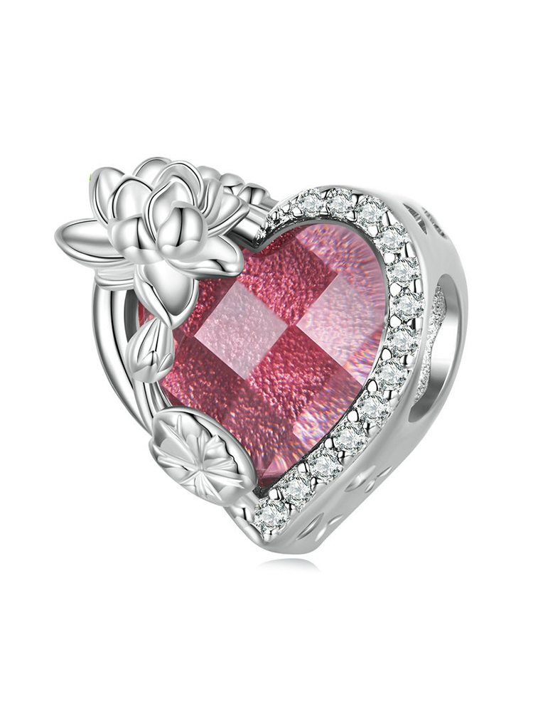 Birthday Flowers and Love Birthstones Birthstone 925 Sterling Silver Beads