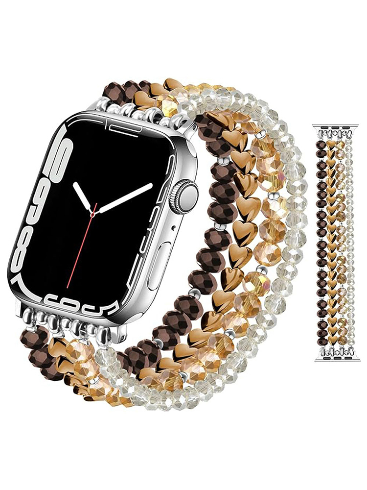 4 Chain Hand-woven Pearls with Natural Stones Band