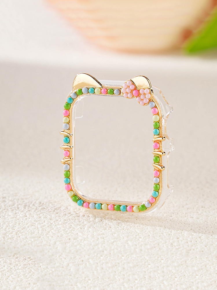 Mini Colored Beads Kitty PVC Protective Case