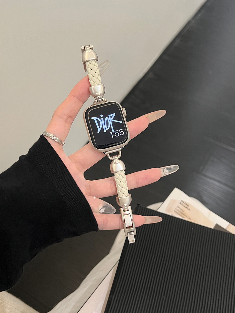 Braided Leather with Stainless Steel Band