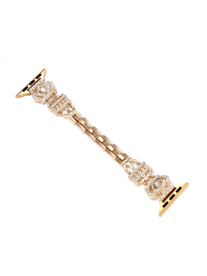 Diamond-encrusted Queen Crown Stainless Steel Band
