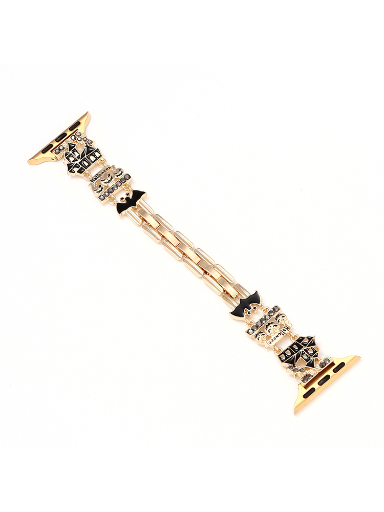 Diamond-encrusted Halloween Stainless Steel Band