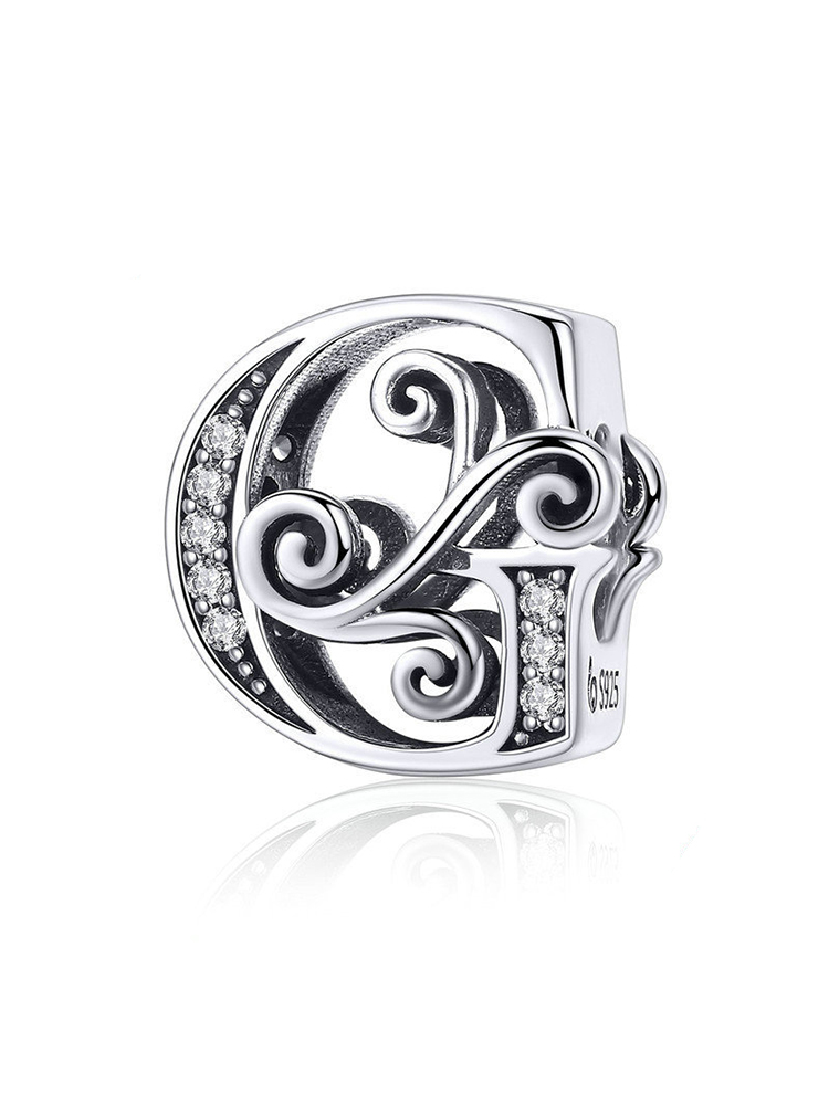 Monogram Letters 925 Sterling Silver Beads