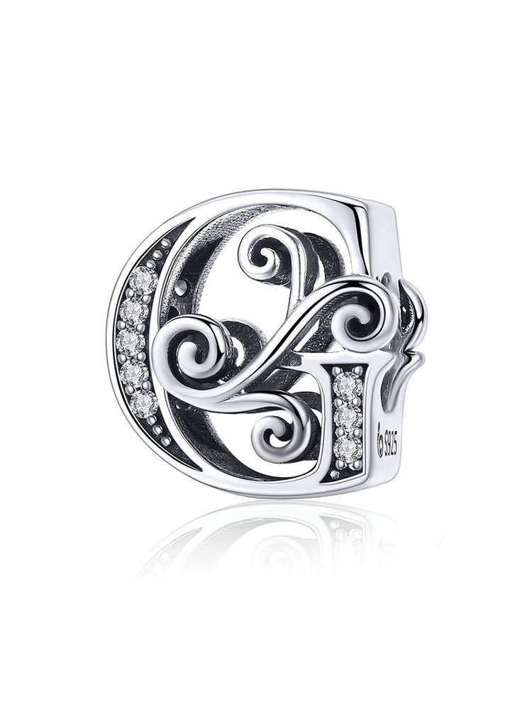 Monogram Letters 925 Sterling Silver Beads