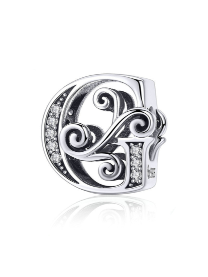Monogram Letters 925 Sterling Silver Beads
