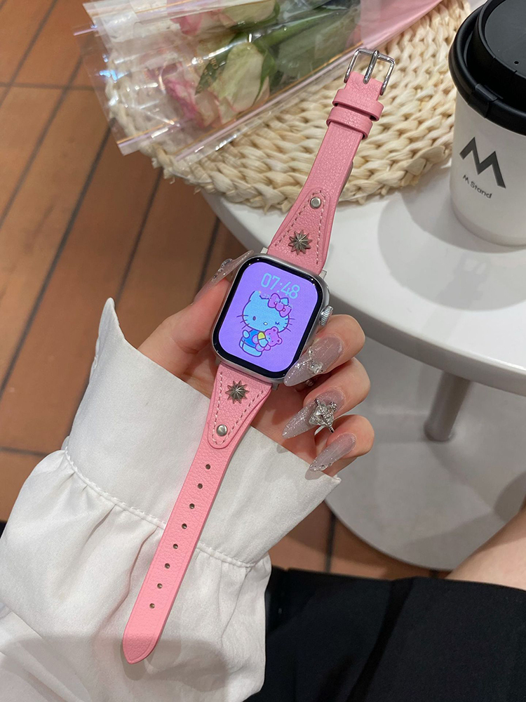 Ten-pointed Star Rivet Curve Leather Band