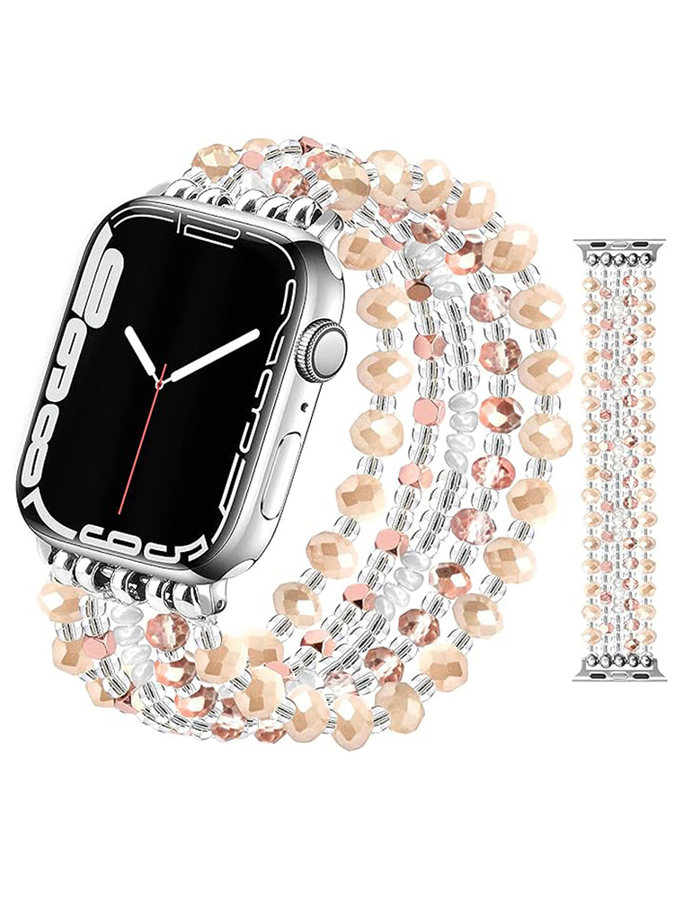 4 Chain Hand-woven Pearls with Natural Stones Apple Watch Band - Tatanband