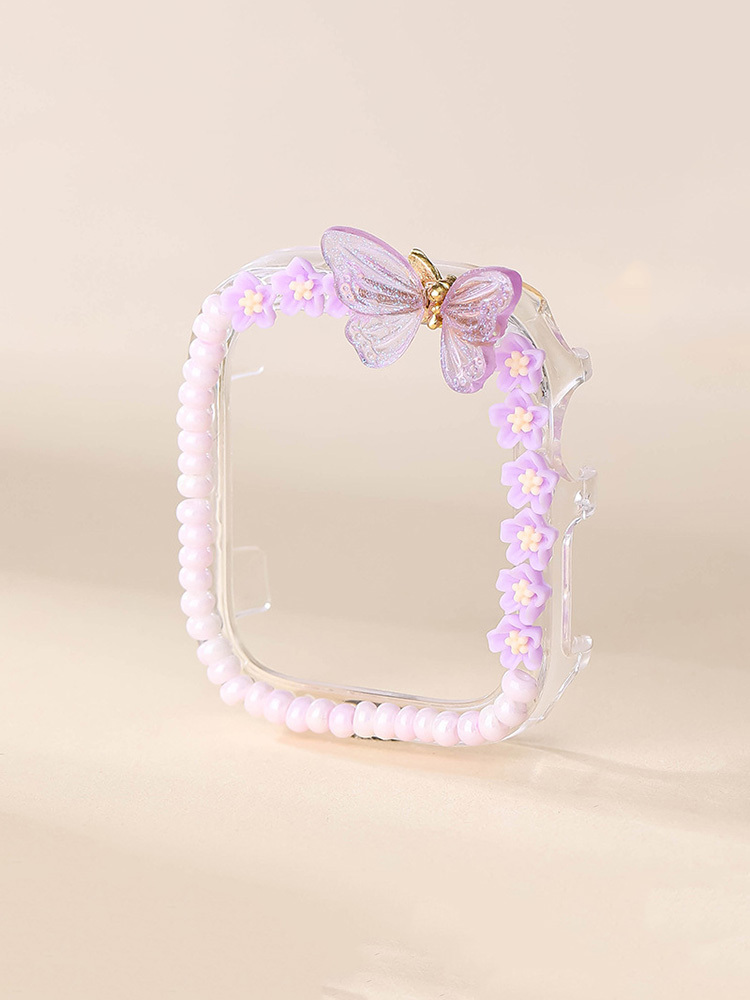 Colored Beads Butterfly Handmade PVC Protective Case