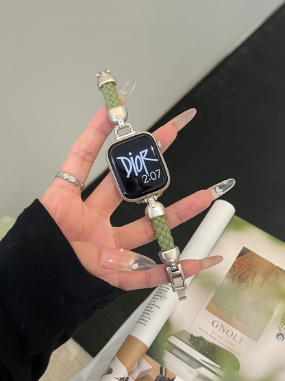 Braided Leather with Stainless Steel Band