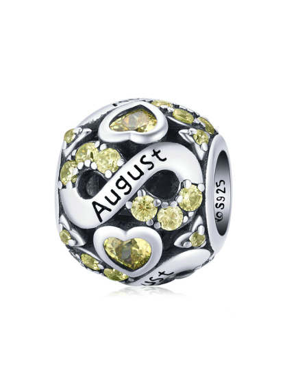 Infinite Love Month Birthstone 925 Sterling Silver Beads