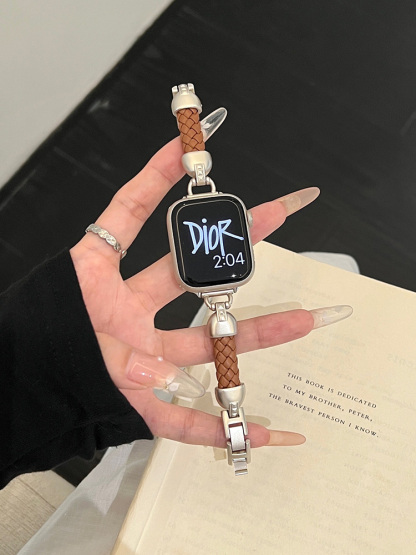 Braided Leather with Stainless Steel Band