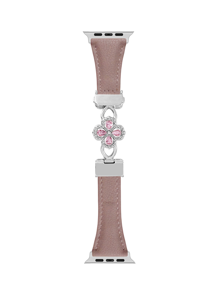 Cut-out Clover Magnetic Clasp Leather Band for Apple Watch