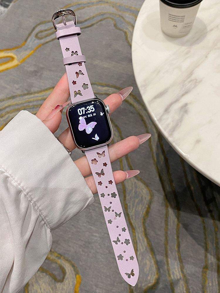 Butterfly and Stars Hollow Leather Band