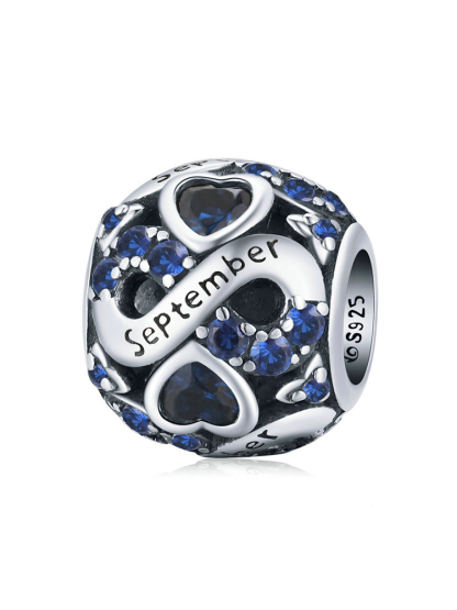 Infinite Love Month Birthstone 925 Sterling Silver Beads