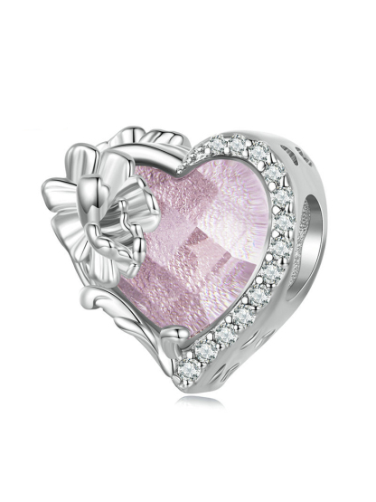 Birthday Flowers and Love Birthstones Birthstone 925 Sterling Silver Beads