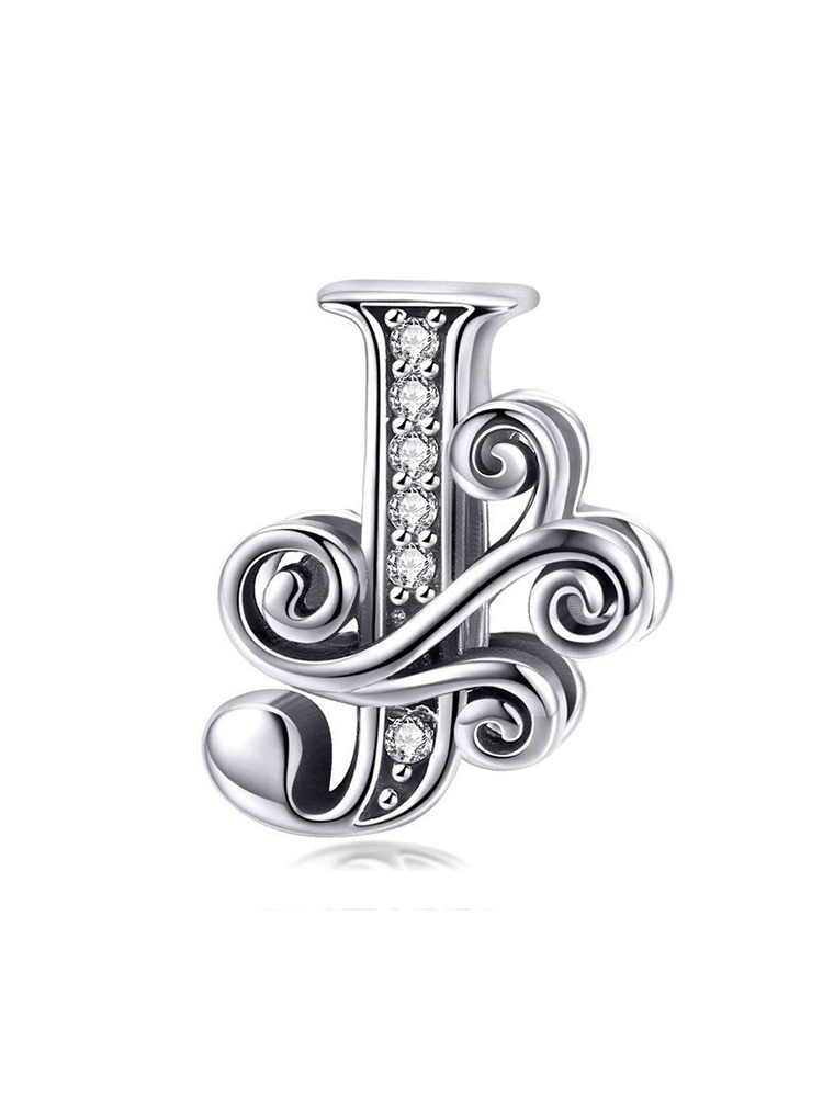 Monogram Letters 925 Sterling Silver Beads