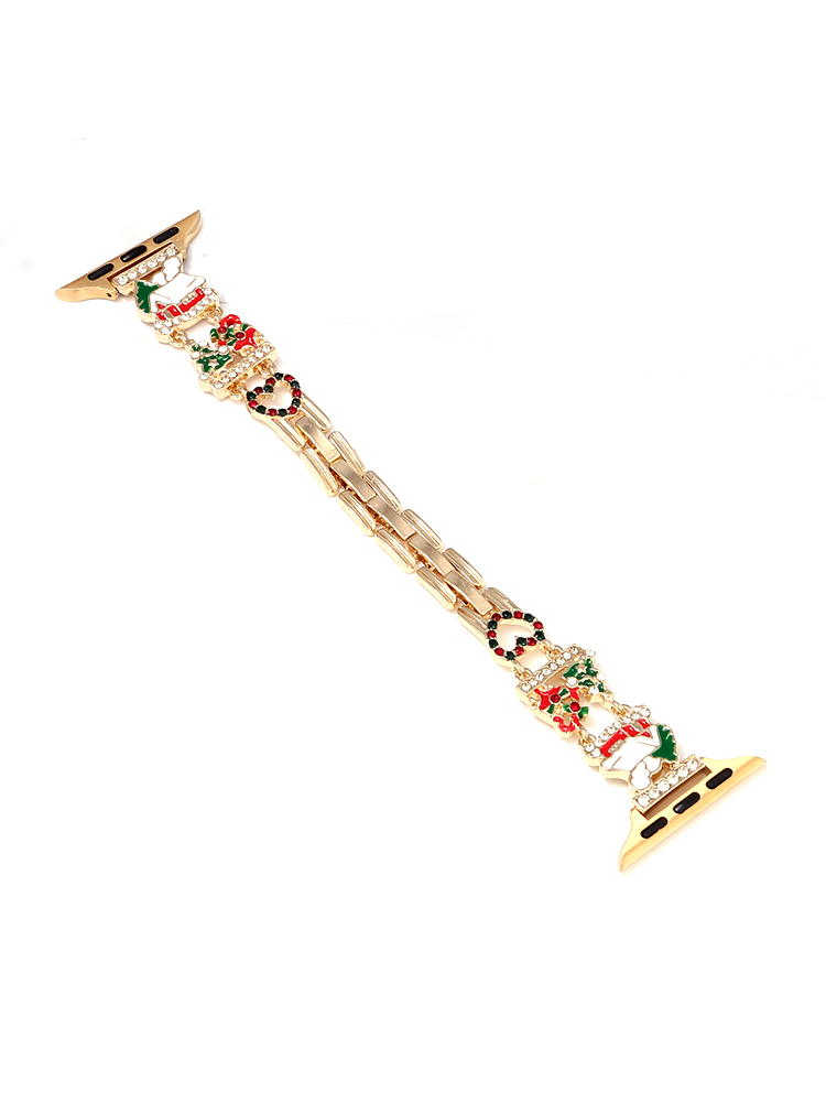 Diamond-encrusted Christmas Stainless Steel Apple Watch Band - Tatanband