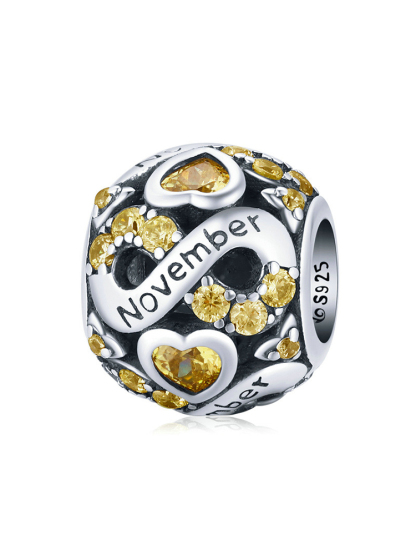 Infinite Love Month Birthstone 925 Sterling Silver Beads