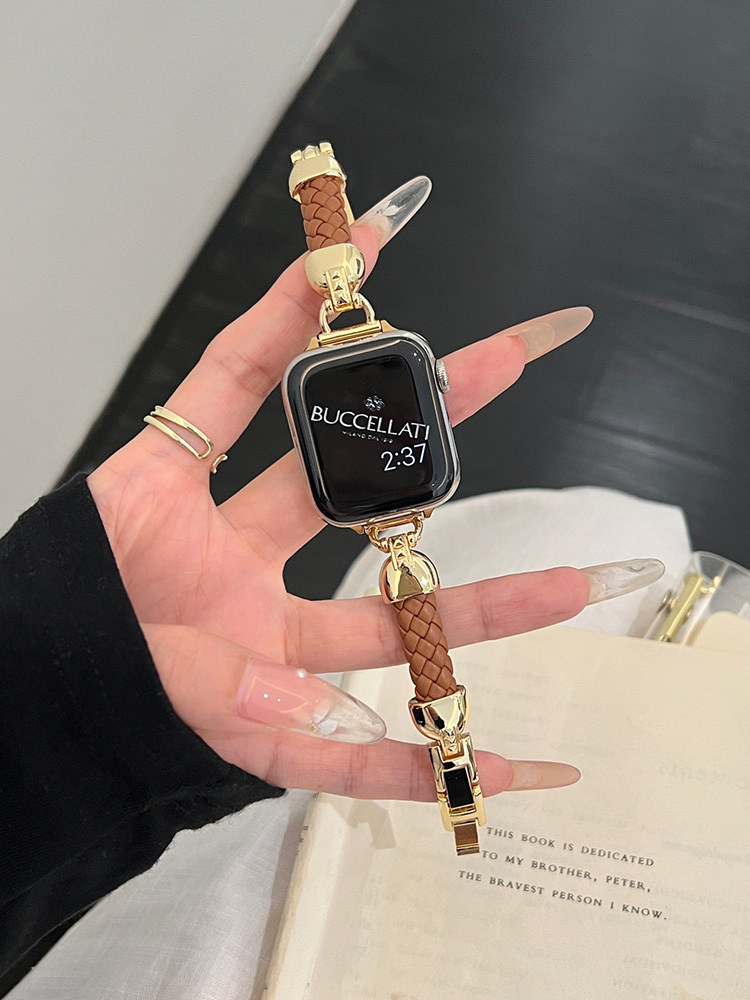 Braided Leather with Stainless Steel Band