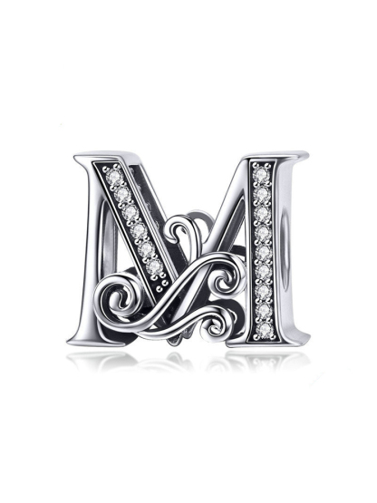 Monogram Letters 925 Sterling Silver Beads