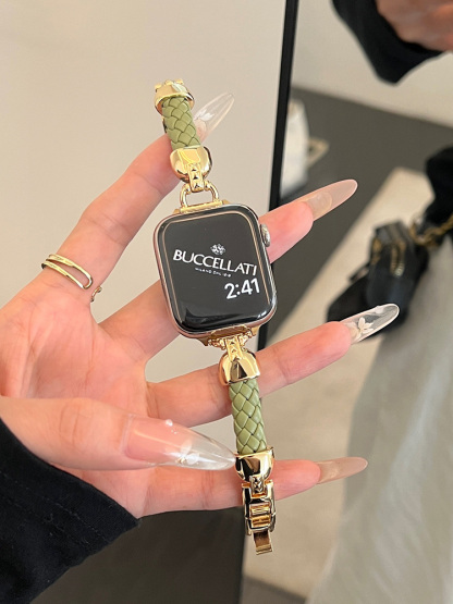 Braided Leather with Stainless Steel Band