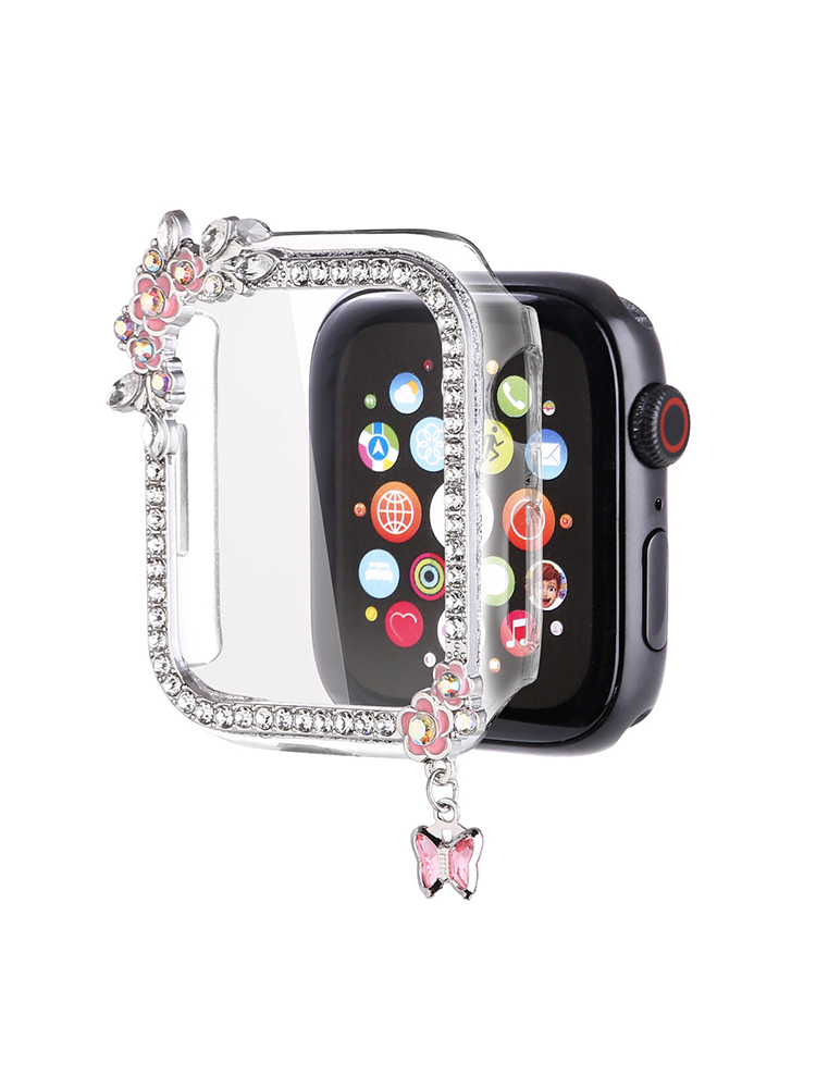 Diamond-encrusted Flowers PVC Protective Case