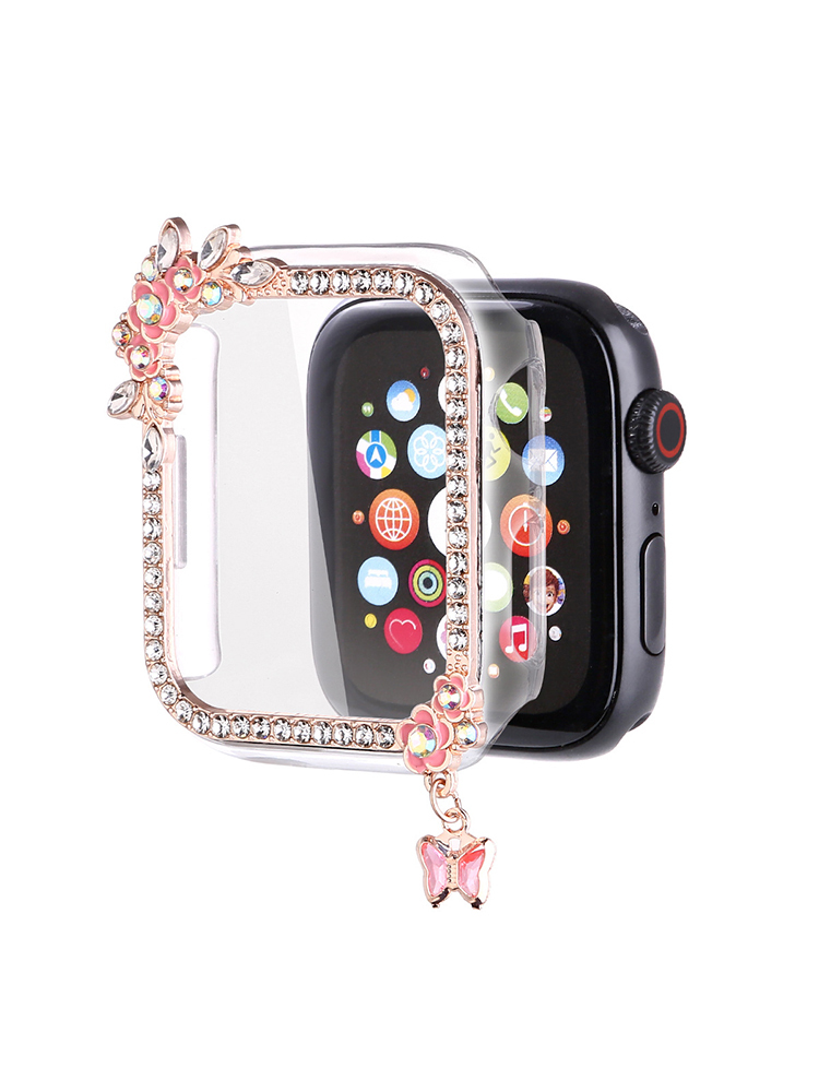 Diamond-encrusted Flowers PVC Protective Case