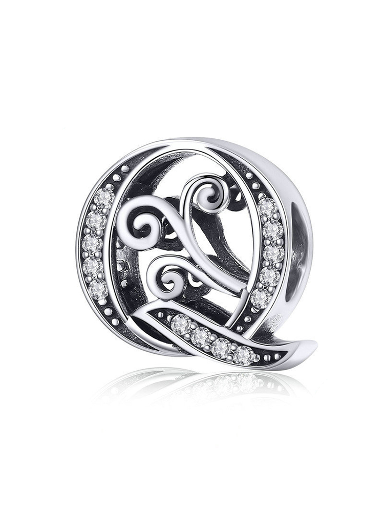 Monogram Letters 925 Sterling Silver Beads