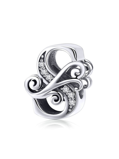 Monogram Letters 925 Sterling Silver Beads