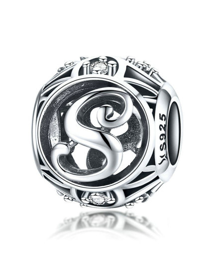26 Letters 925 Sterling Silver Beads