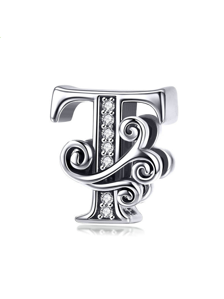 Monogram Letters 925 Sterling Silver Beads