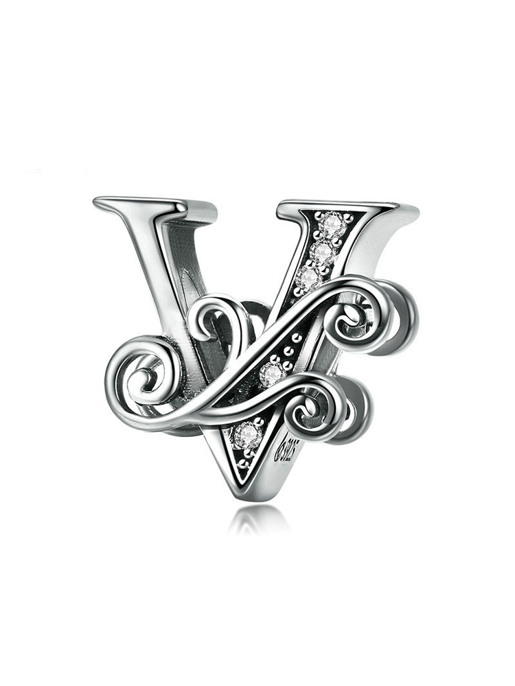 Monogram Letters 925 Sterling Silver Beads