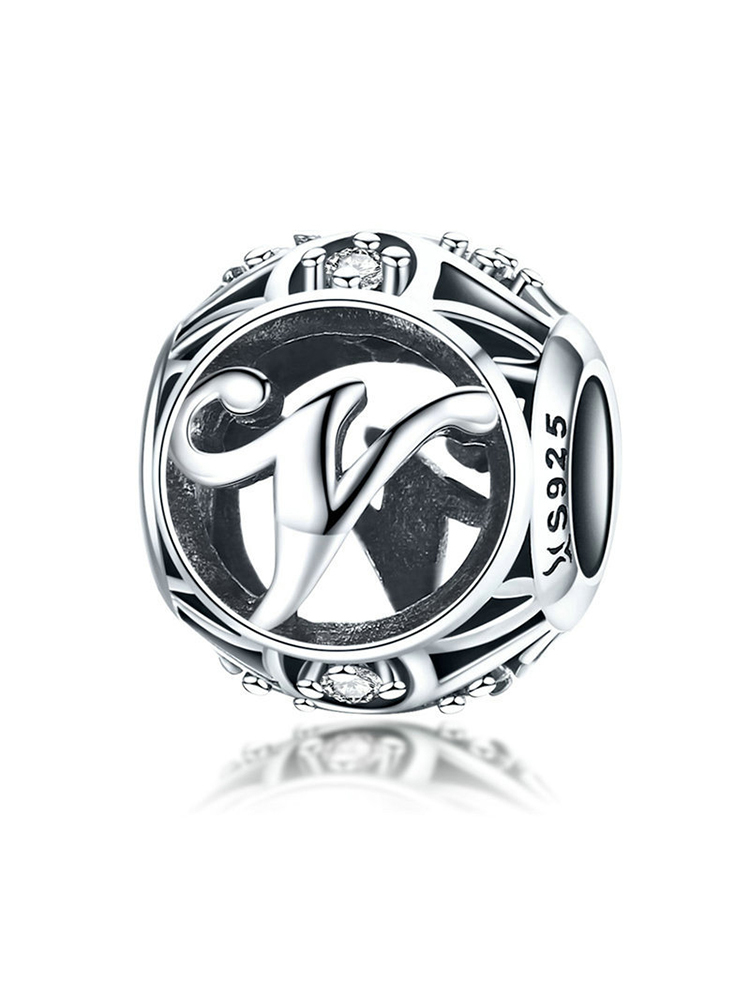 26 Letters 925 Sterling Silver Beads