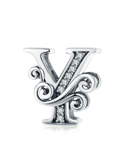 Monogram Letters 925 Sterling Silver Beads
