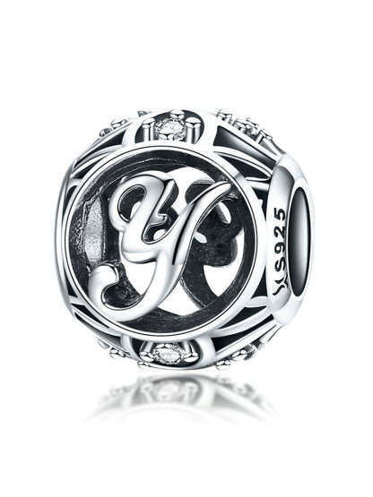26 Letters 925 Sterling Silver Beads