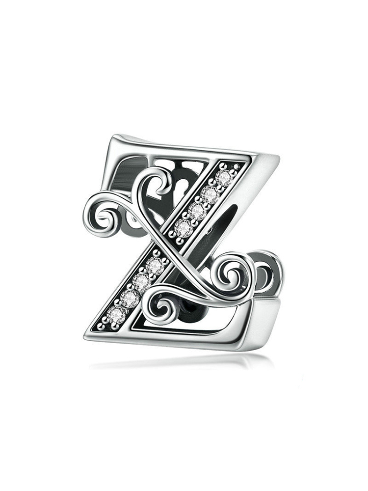 Monogram Letters 925 Sterling Silver Beads