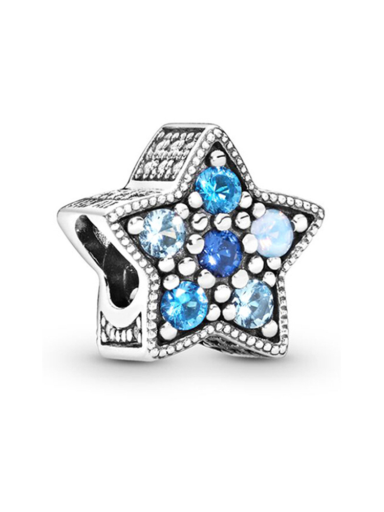 Blue Series C Style Alloy Beads