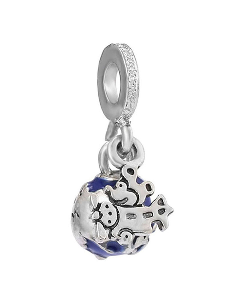 Blue Series C Style Alloy Beads