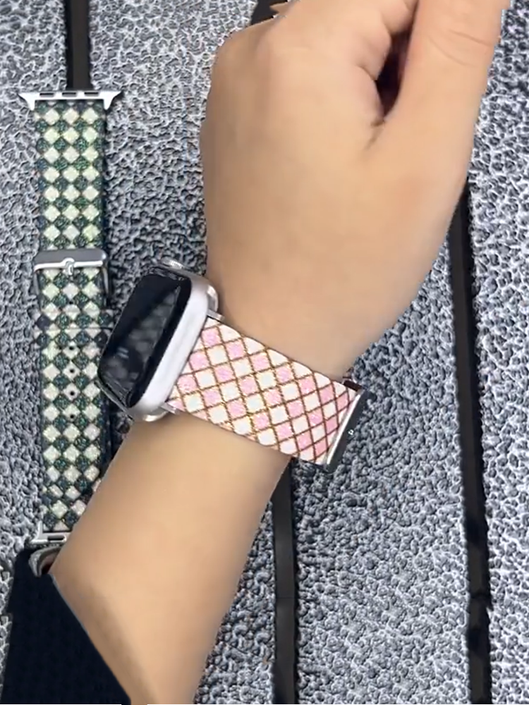 Diamond Pattern Glitter Leather Band
