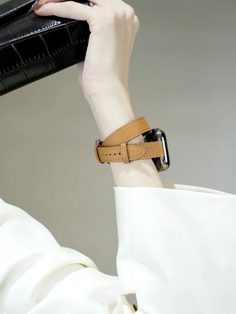 Double Tour Slim Wrap Leather Band for Apple Watch