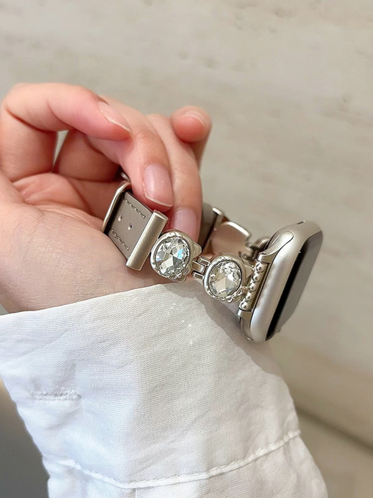 Zircon Kitty Buckle Leather Band