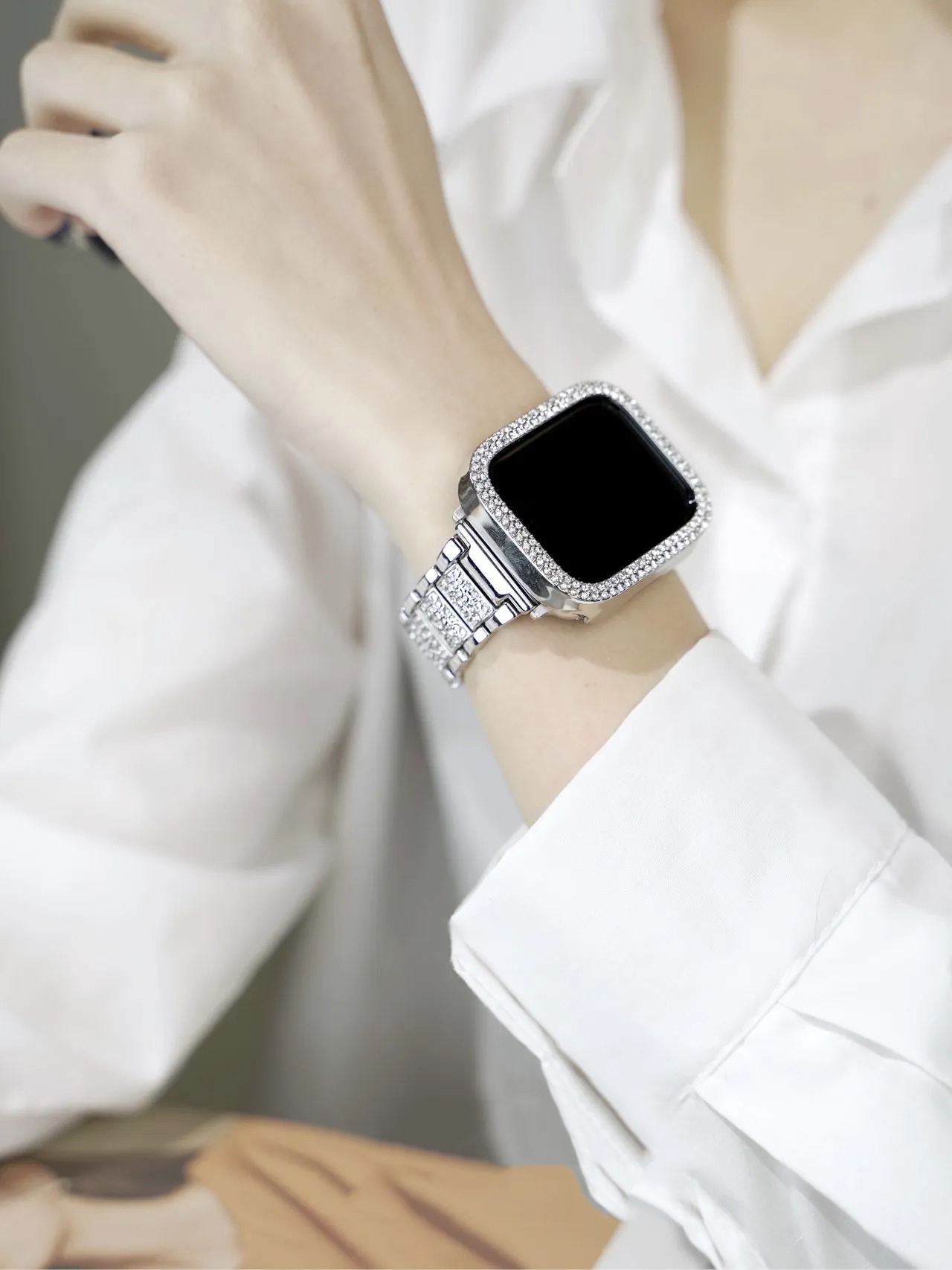 Rhinestone-set Stainless Steel Band for Apple Watch