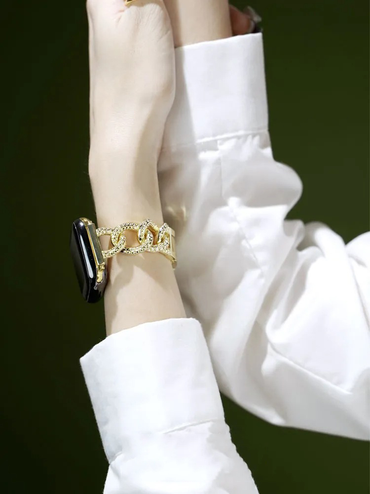 Honeycomb Rhinestone Inlay Stainless Steel Band for Apple Watch